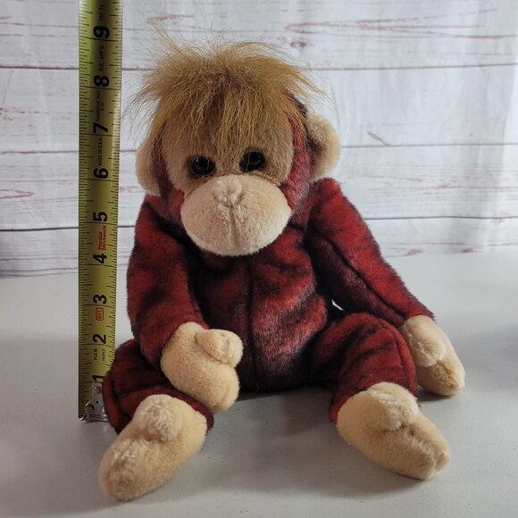 Ty Beanie Buddies Schweetheart Monkey Plush Red Realistic Chimp Orangutan VTG - Picture 9 of 11